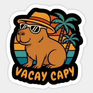 Vacay Capy – Funny Capybara Tropical Vacation Sticker